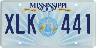 MS license plate XLK441