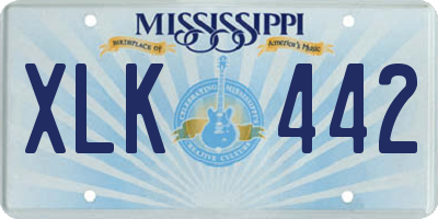MS license plate XLK442