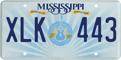 MS license plate XLK443