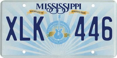 MS license plate XLK446