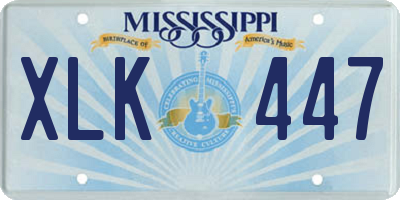 MS license plate XLK447