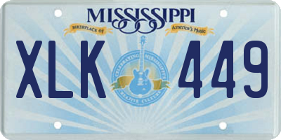 MS license plate XLK449