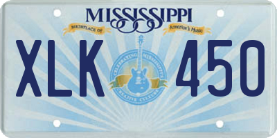MS license plate XLK450