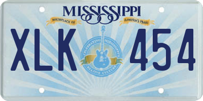 MS license plate XLK454