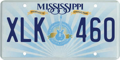 MS license plate XLK460