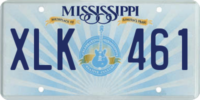 MS license plate XLK461