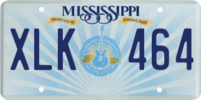 MS license plate XLK464