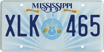 MS license plate XLK465