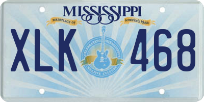 MS license plate XLK468