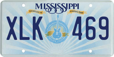 MS license plate XLK469