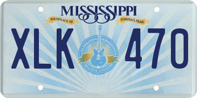 MS license plate XLK470