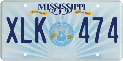 MS license plate XLK474
