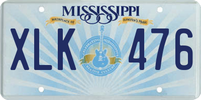 MS license plate XLK476