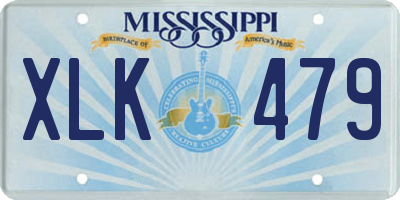 MS license plate XLK479