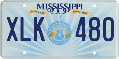 MS license plate XLK480