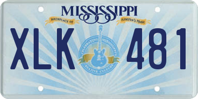 MS license plate XLK481