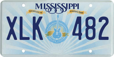 MS license plate XLK482