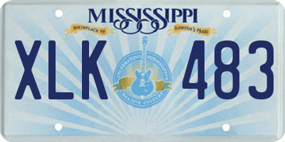 MS license plate XLK483