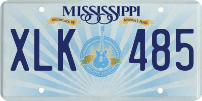 MS license plate XLK485