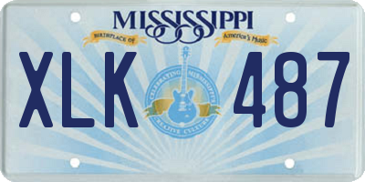 MS license plate XLK487