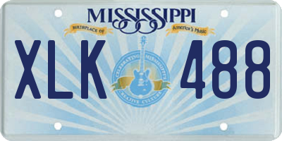 MS license plate XLK488