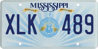 MS license plate XLK489