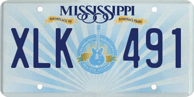 MS license plate XLK491