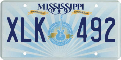 MS license plate XLK492