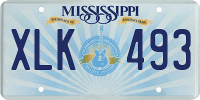MS license plate XLK493
