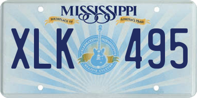 MS license plate XLK495