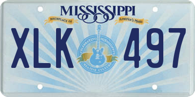 MS license plate XLK497