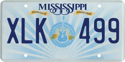 MS license plate XLK499