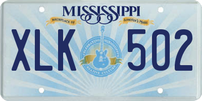 MS license plate XLK502