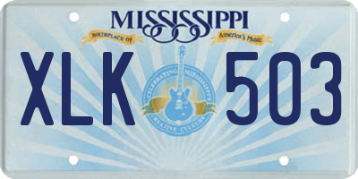 MS license plate XLK503