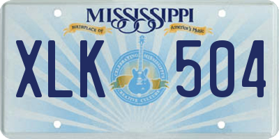 MS license plate XLK504