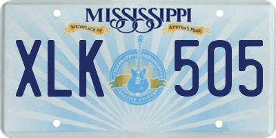 MS license plate XLK505