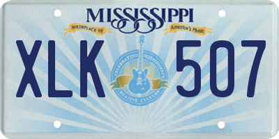 MS license plate XLK507