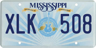 MS license plate XLK508