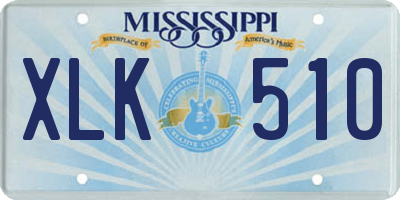 MS license plate XLK510