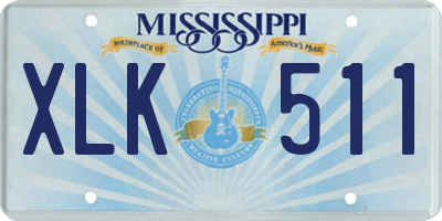 MS license plate XLK511