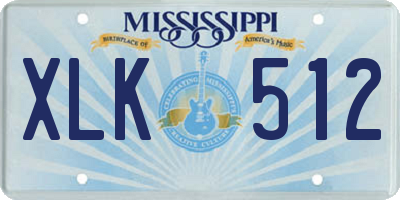 MS license plate XLK512