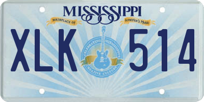 MS license plate XLK514