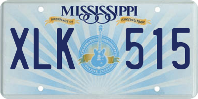 MS license plate XLK515