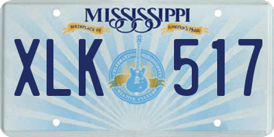 MS license plate XLK517