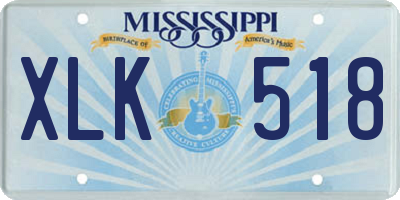 MS license plate XLK518