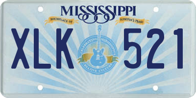 MS license plate XLK521