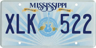 MS license plate XLK522
