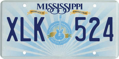 MS license plate XLK524