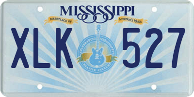 MS license plate XLK527