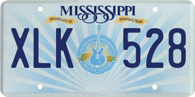 MS license plate XLK528
